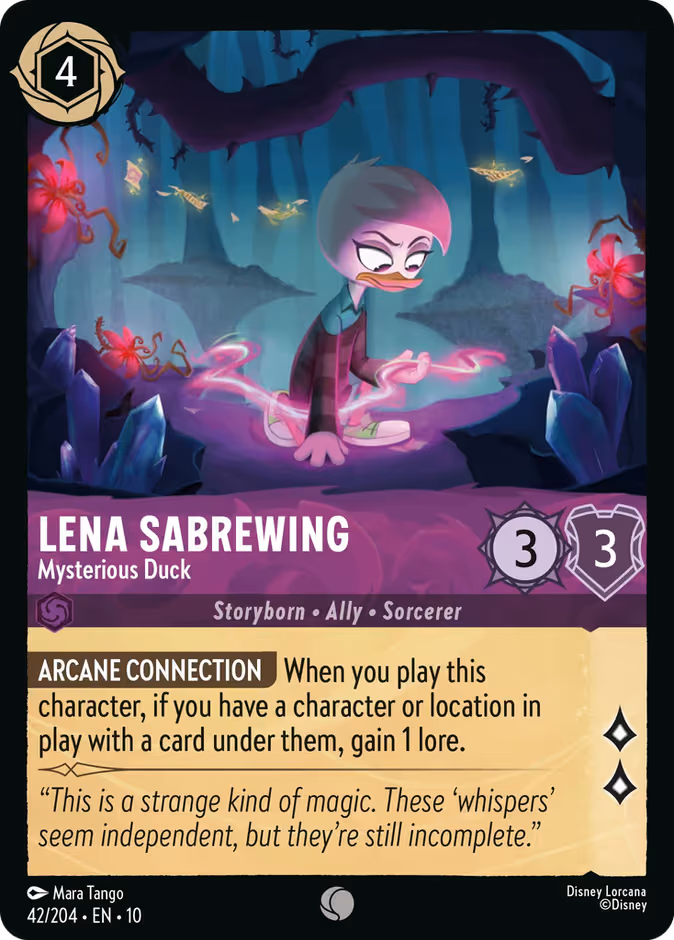 Lena Sabrewing - Mysterious Duck Lorcana card (42/204, Whispers in the Well)