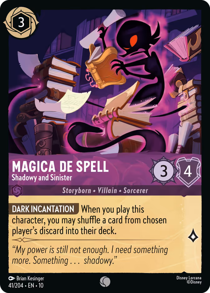 Magica De Spell - Shadowy and Sinister Lorcana card (41/204, Whispers in the Well)