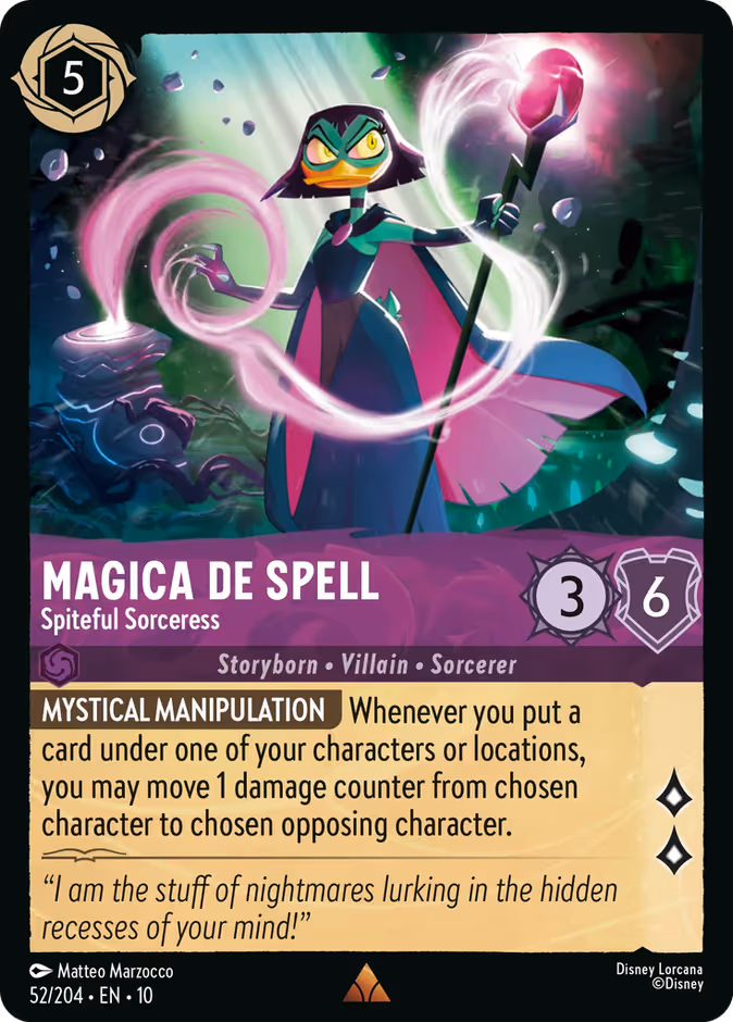 Magica De Spell - Spiteful Sorceress Lorcana card (52/204, Whispers in the Well)
