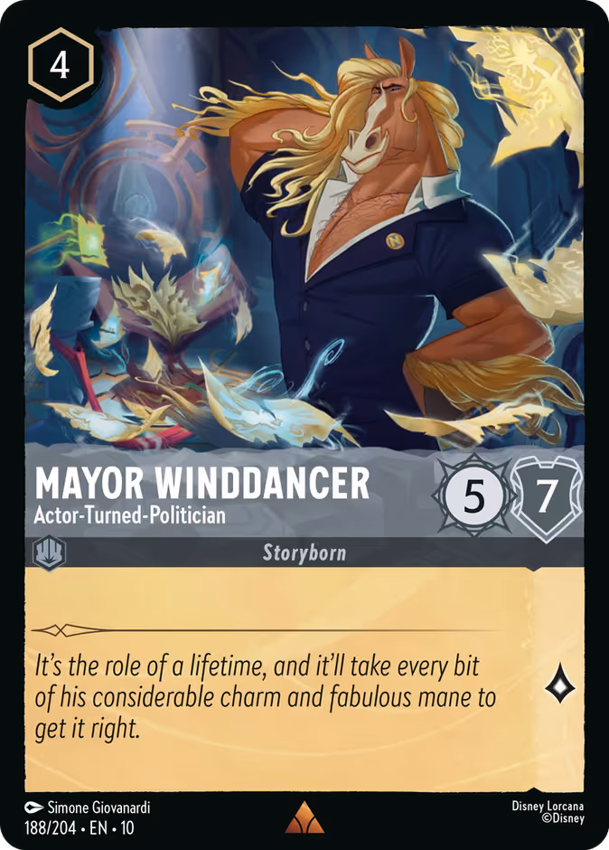 Mayor Winddancer - Actor-Turned-Politician Lorcana card (188/204, Whispers in the Well)
