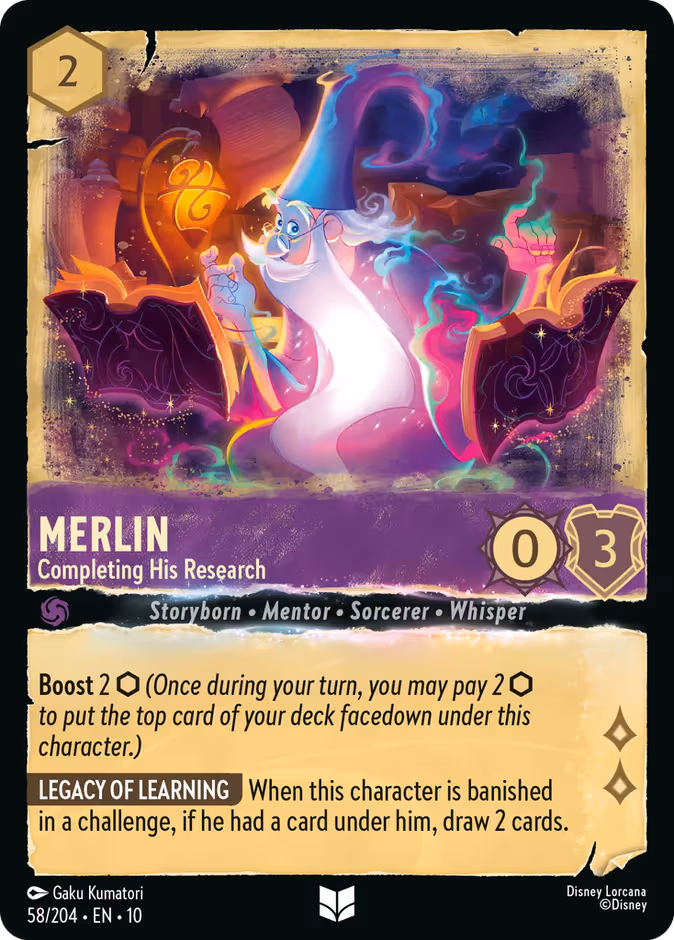Merlin - Completing His Research Lorcana card (58/204, Whispers in the Well)
