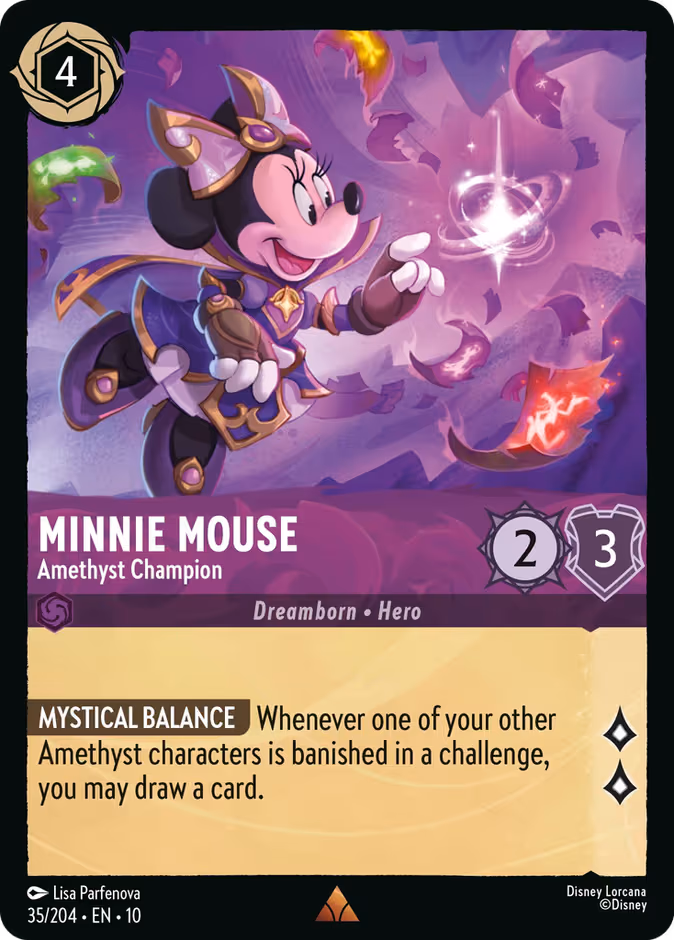 Minnie Mouse - Amethyst Champion Lorcana card (35/204, Whispers in the Well)