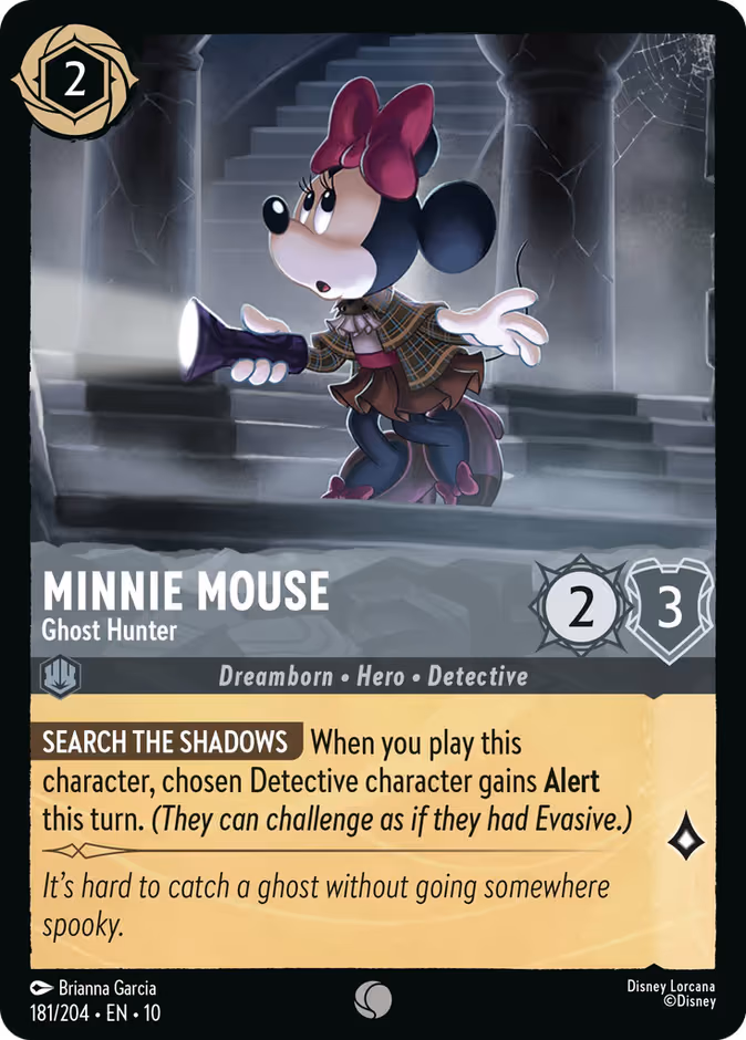 Minnie Mouse - Ghost Hunter Lorcana card (181/204, Whispers in the Well)