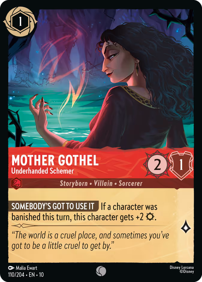 Mother Gothel - Underhanded Schemer Lorcana card (110/204, Whispers in the Well)