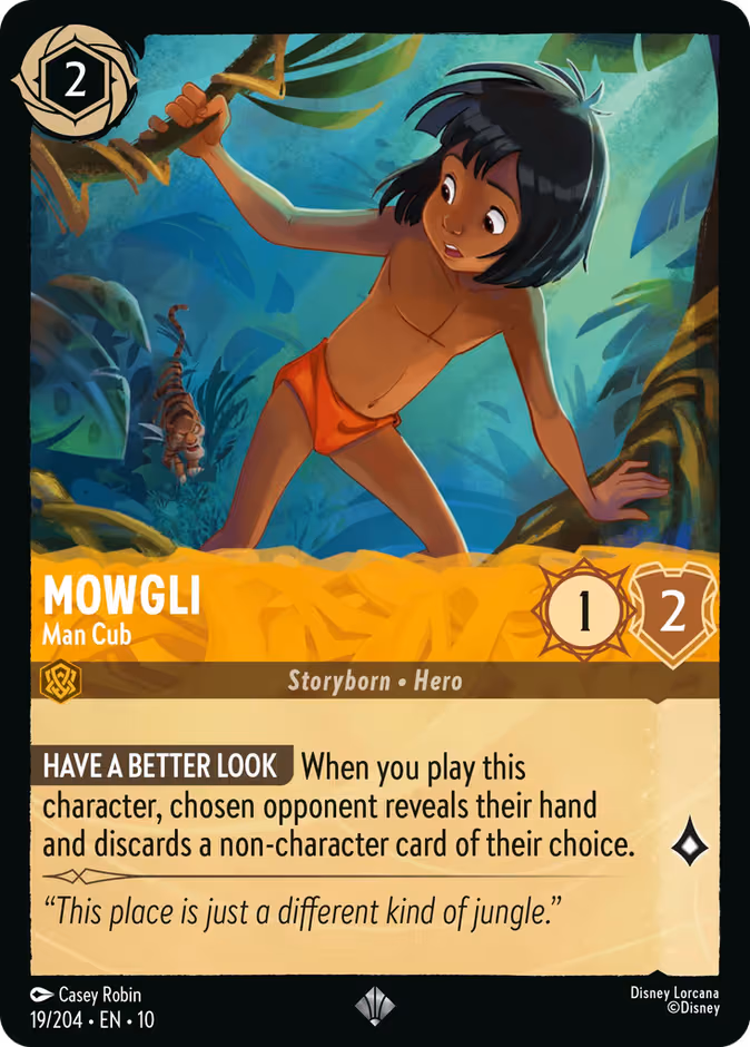 Mowgli - Man Cub Lorcana card (19/204, Whispers in the Well)