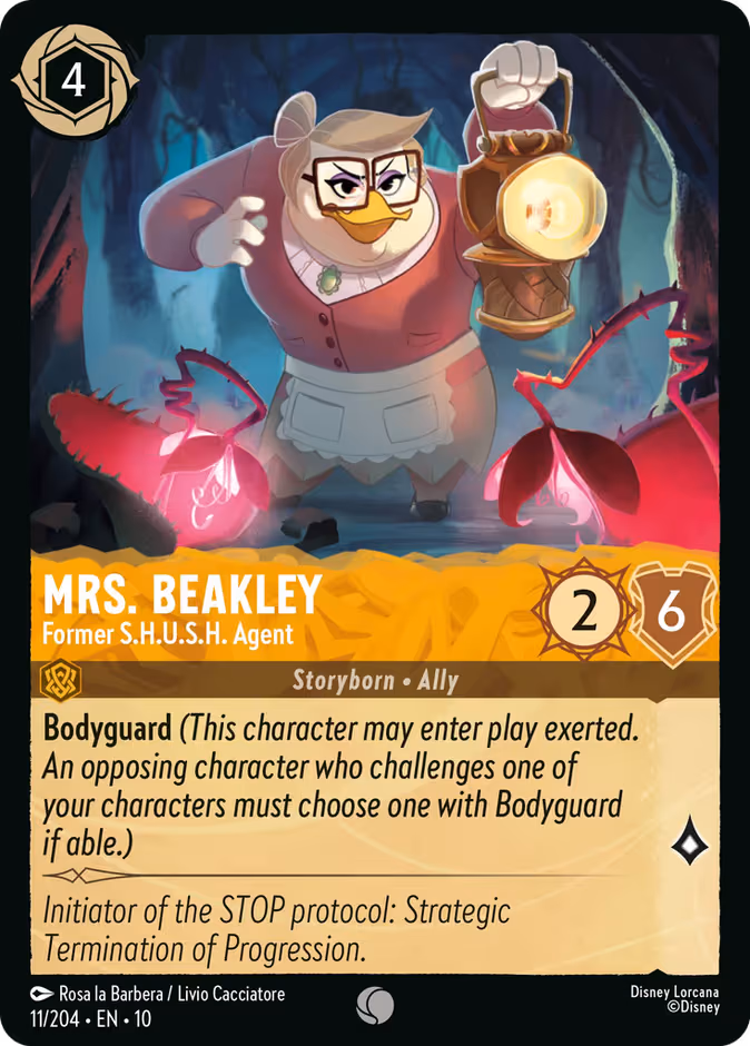 Mrs. Beakley - Former S.H.U.S.H. Agent Lorcana card (11/204, Whispers in the Well)