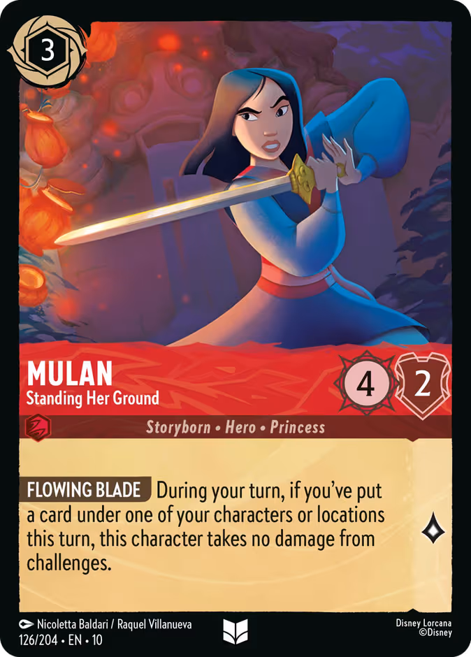 Mulan - Standing Her Ground Lorcana card (126/204, Whispers in the Well)