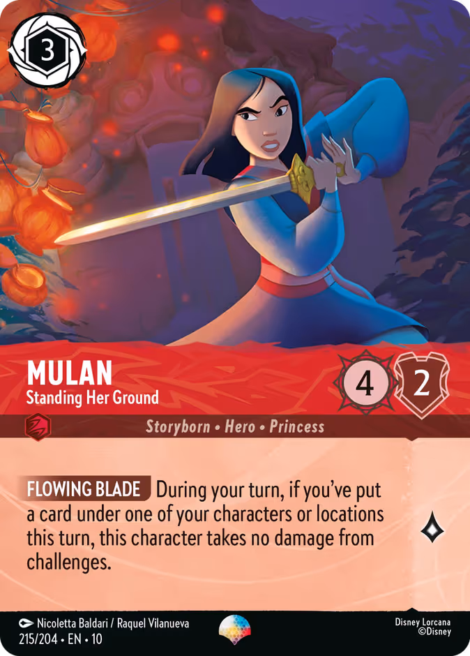 Mulan - Standing Her Ground Lorcana card (215/204, Whispers in the Well)