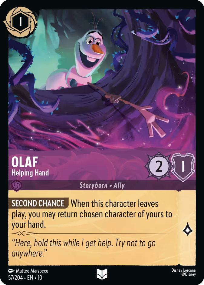 Olaf - Helping Hand Lorcana card (57/204, Whispers in the Well)