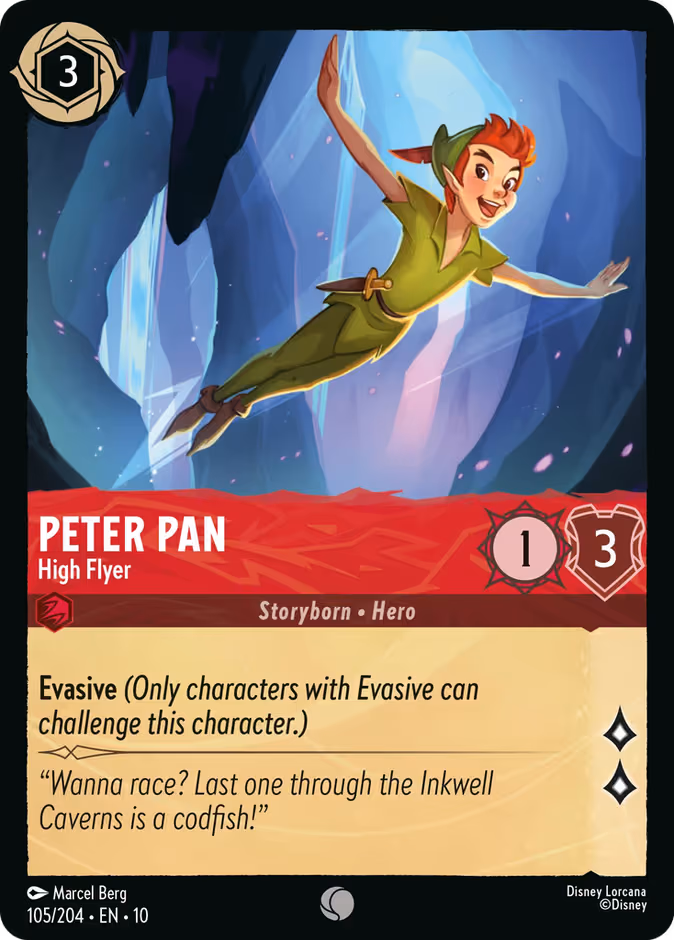 Peter Pan - High Flyer Lorcana card (105/204, Whispers in the Well)