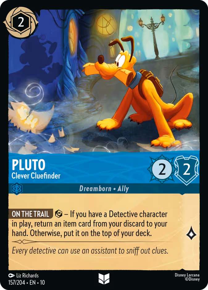 Pluto - Clever Cluefinder Lorcana card (157/204, Whispers in the Well)
