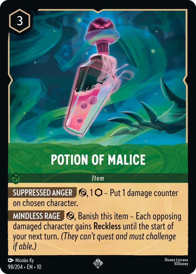 Potion of Malice Lorcana card (98/204, Whispers in the Well)