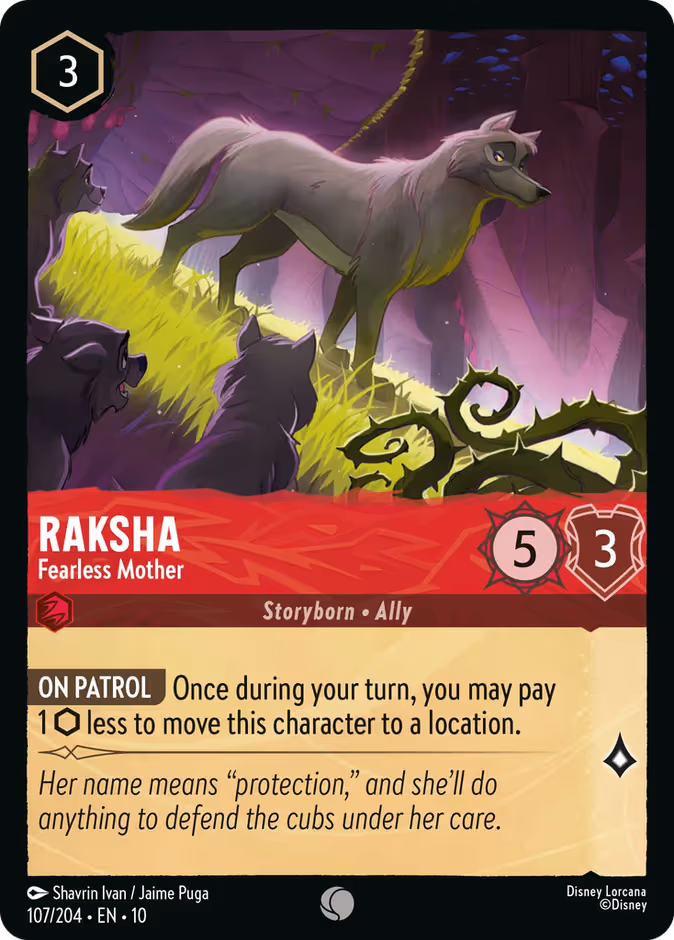 Raksha - Fearless Mother Lorcana card (107/204, Whispers in the Well)