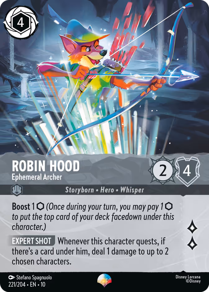 Robin Hood - Ephemeral Archer Lorcana card (221/204, Whispers in the Well)