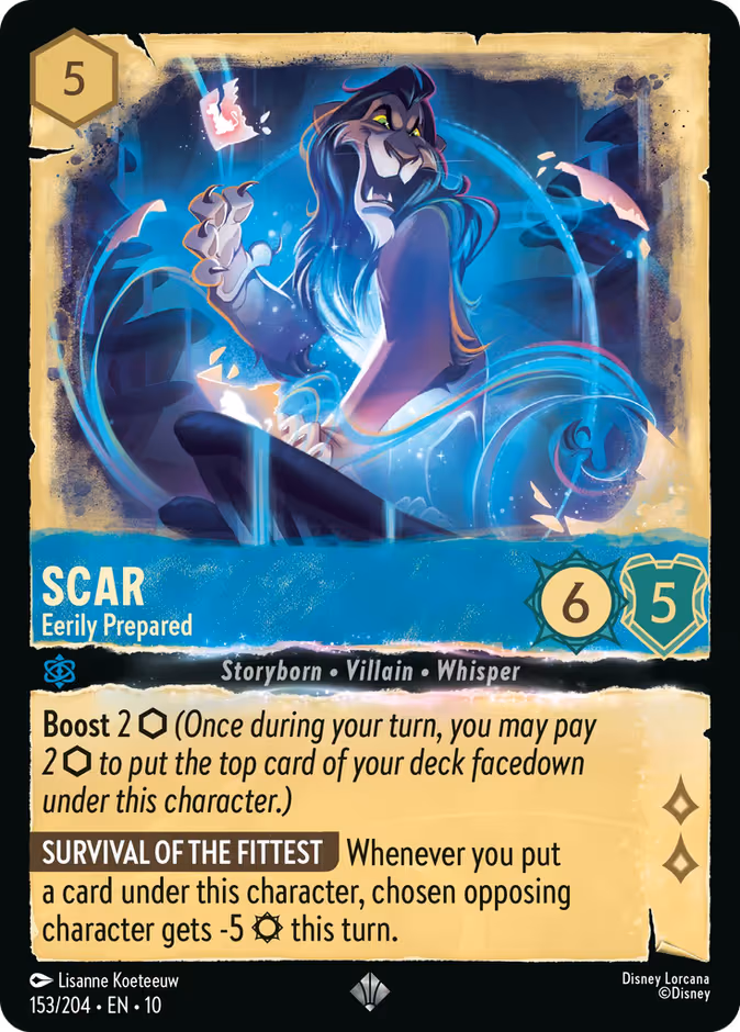 Scar - Eerily Prepared Lorcana card (153/204, Whispers in the Well)