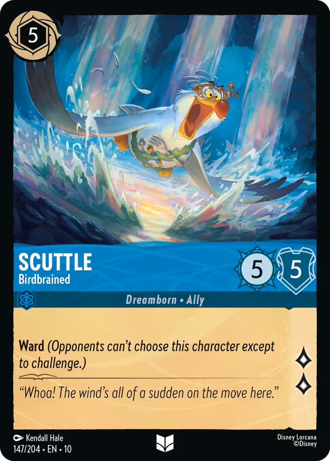 Scuttle - Birdbrained Lorcana card (147/204, Whispers in the Well)