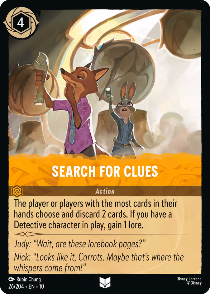 Search for Clues Lorcana card (26/204, Whispers in the Well)