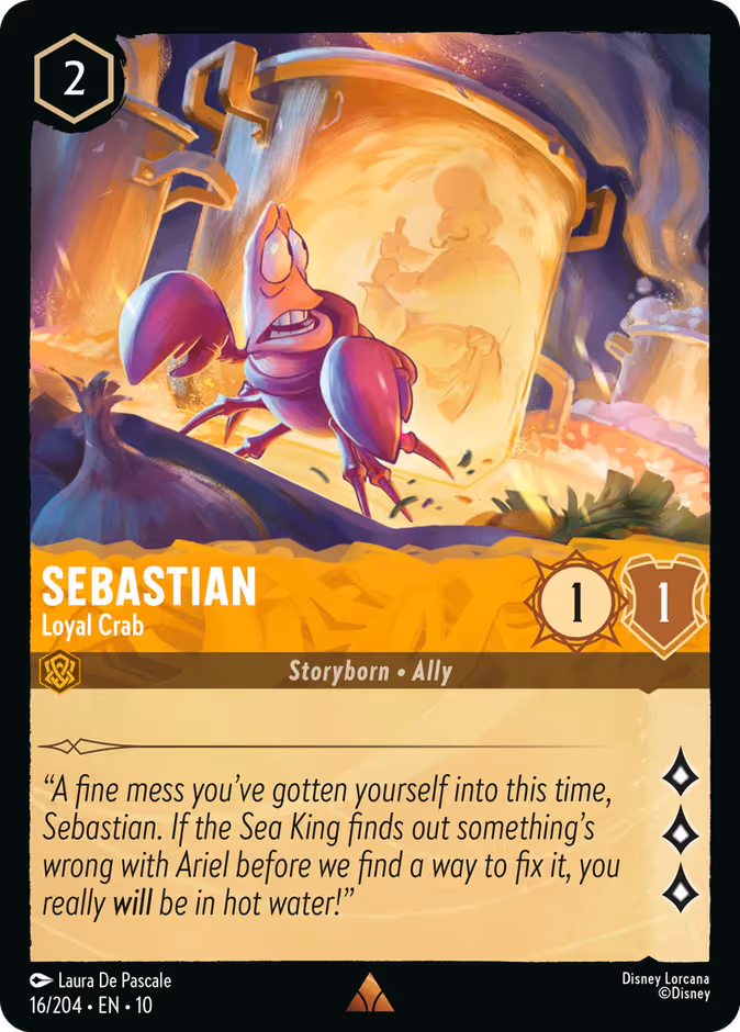 Sebastian - Loyal Crab Lorcana card (16/204, Whispers in the Well)