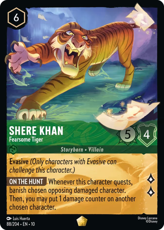 Shere Khan - Fearsome Tiger Lorcana card (88/204, Whispers in the Well)