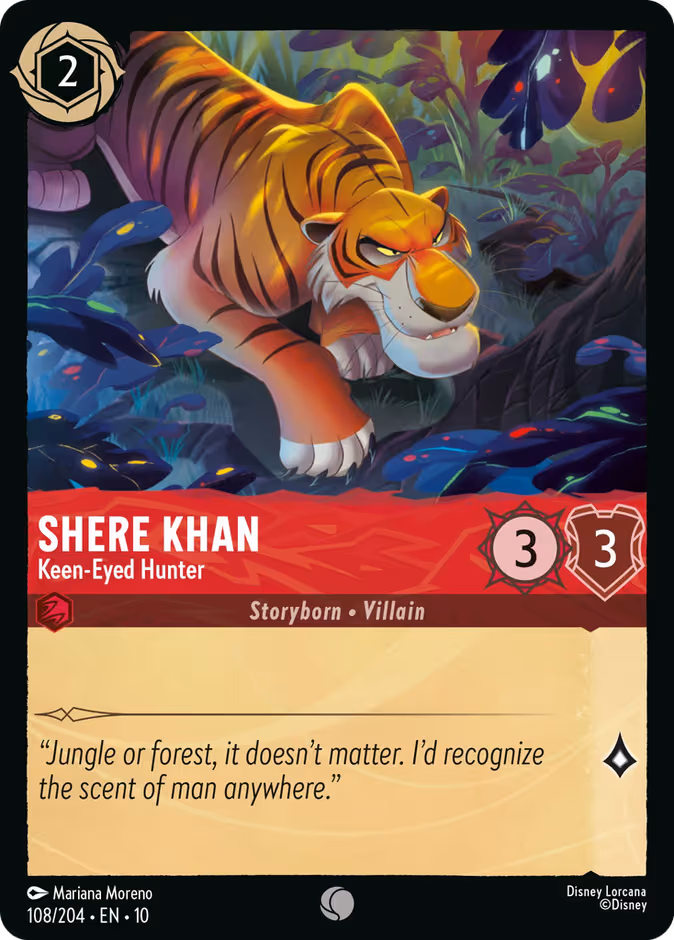 Shere Khan - Keen-Eyed Hunter Lorcana card (108/204, Whispers in the Well)