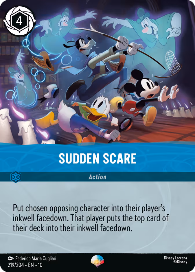 Sudden Scare Lorcana card (219/204, Whispers in the Well)