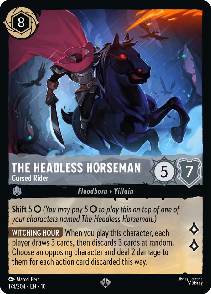 The Headless Horseman - Cursed Rider Lorcana card (174/204, Whispers in the Well)