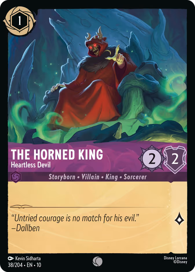 The Horned King - Heartless Devil Lorcana card (38/204, Whispers in the Well)
