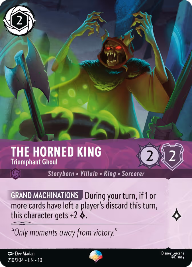 The Horned King - Triumphant Ghoul Lorcana card (210/204, Whispers in the Well)