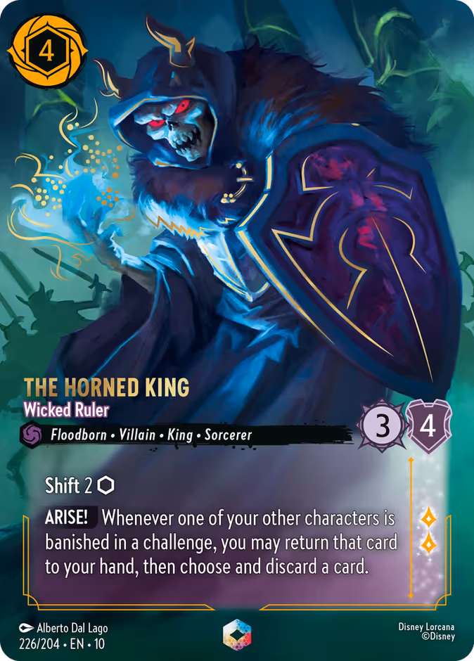 The Horned King - Wicked Ruler Lorcana card (226/204, Whispers in the Well)