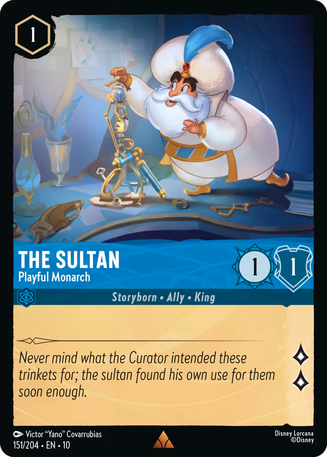 The Sultan - Playful Monarch Lorcana card (151/204, Whispers in the Well)