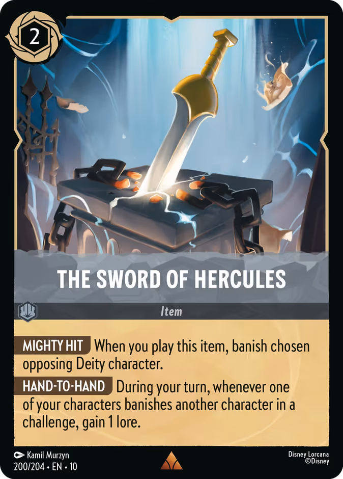 The Sword of Hercules Lorcana card (200/204, Whispers in the Well)