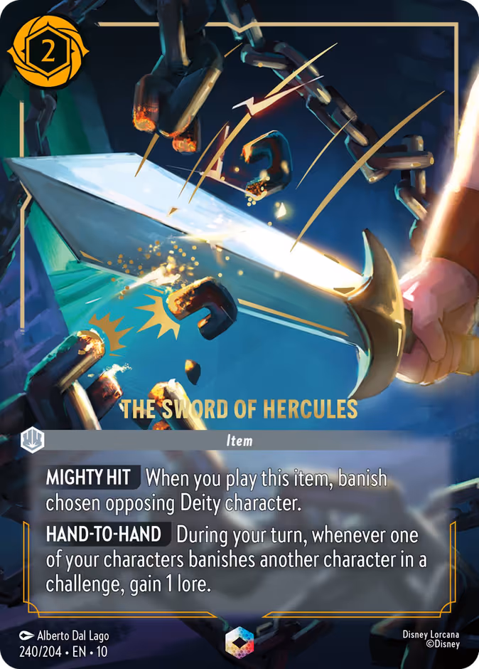 The Sword of Hercules Lorcana card (240/204, Whispers in the Well)