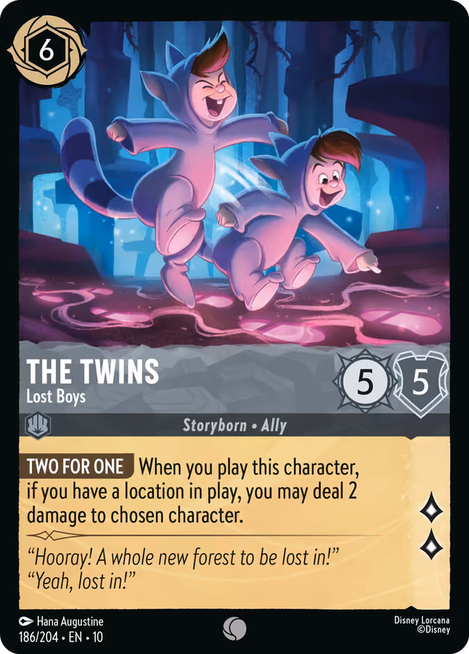 The Twins - Lost Boys Lorcana card (186/204, Whispers in the Well)