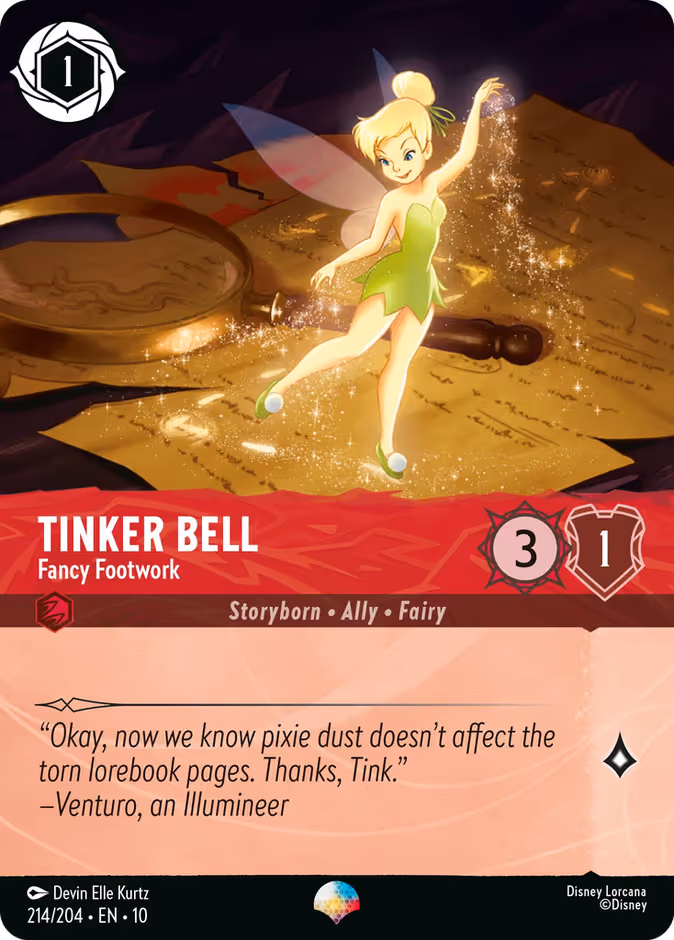 Tinker Bell - Fancy Footwork Lorcana card (214/204, Whispers in the Well)