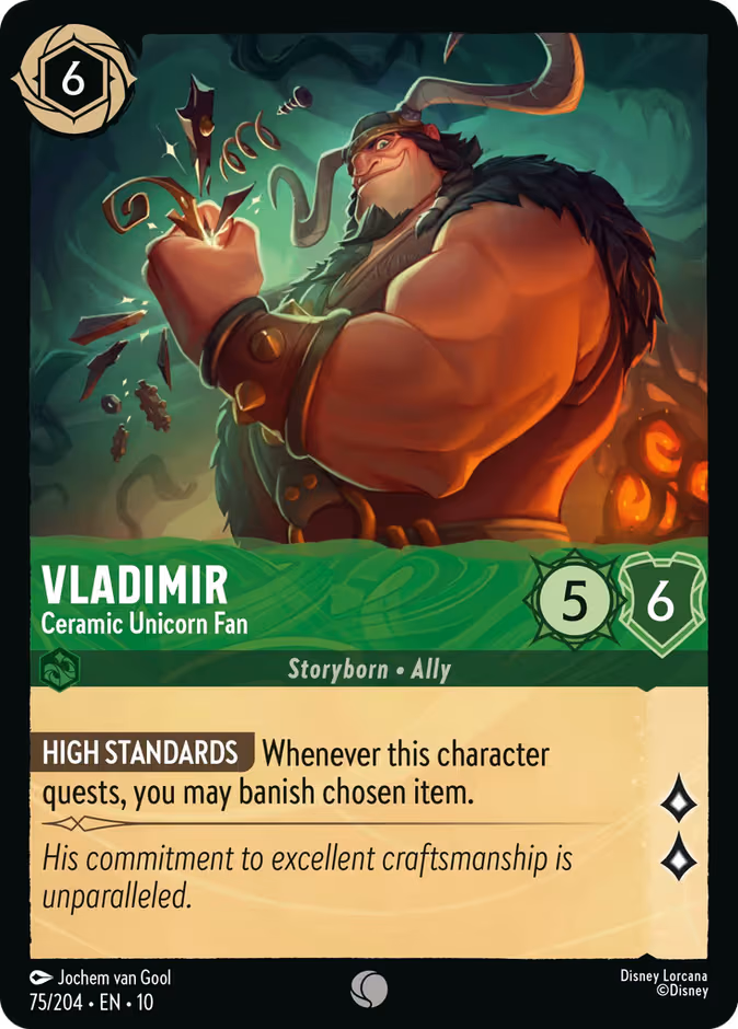 Vladimir - Ceramic Unicorn Fan Lorcana card (75/204, Whispers in the Well)