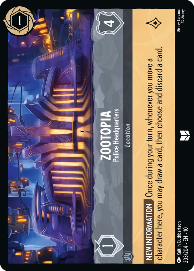 Zootopia - Police Headquarters Lorcana card (203/204, Whispers in the Well)