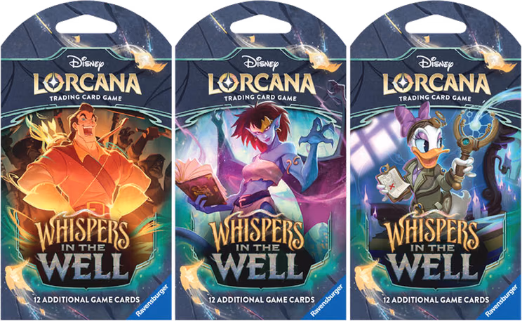 Disney Lorcana Whispers in the Well Sleeved Booster Pack Art Bundle [Set of 3]