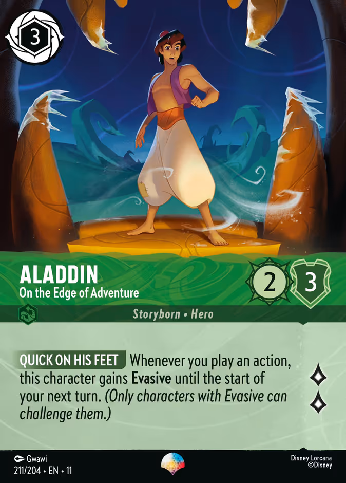Aladdin - On the Edge of Adventure Lorcana card (211/204, Winterspell)