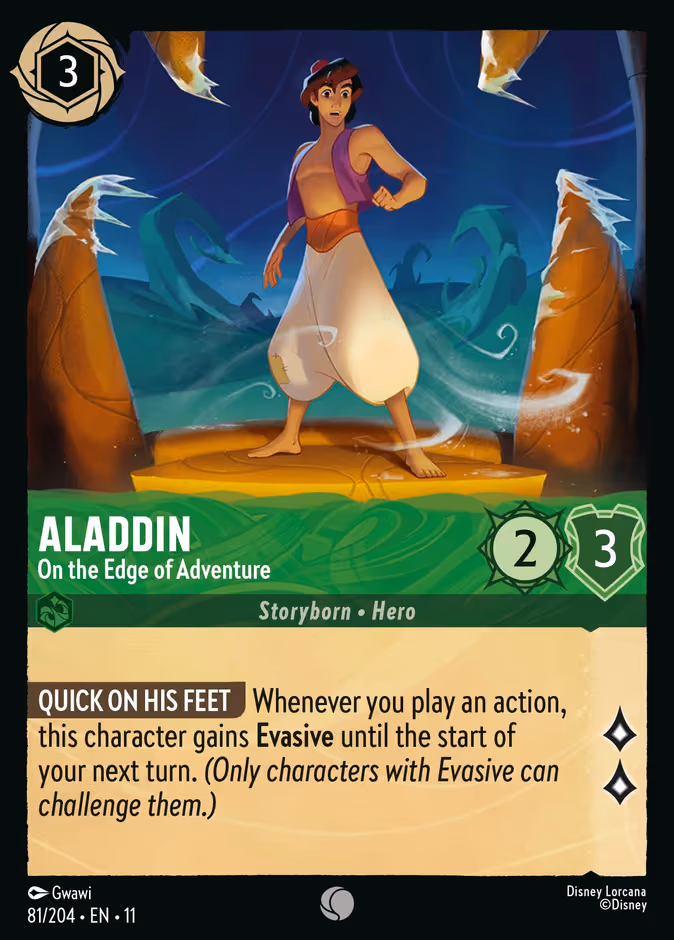 Aladdin - On the Edge of Adventure Lorcana card (81/204, Winterspell)