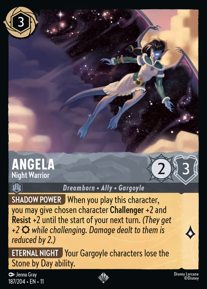 Angela - Night Warrior Lorcana card (187/204, Winterspell)