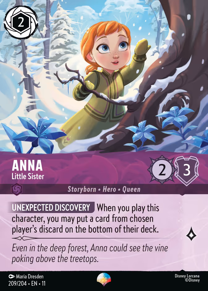 Anna - Little Sister Lorcana card (209/204, Winterspell)