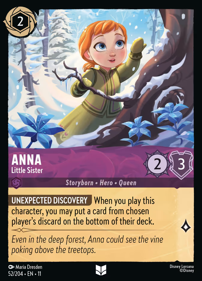Anna - Little Sister Lorcana card (52/204, Winterspell)