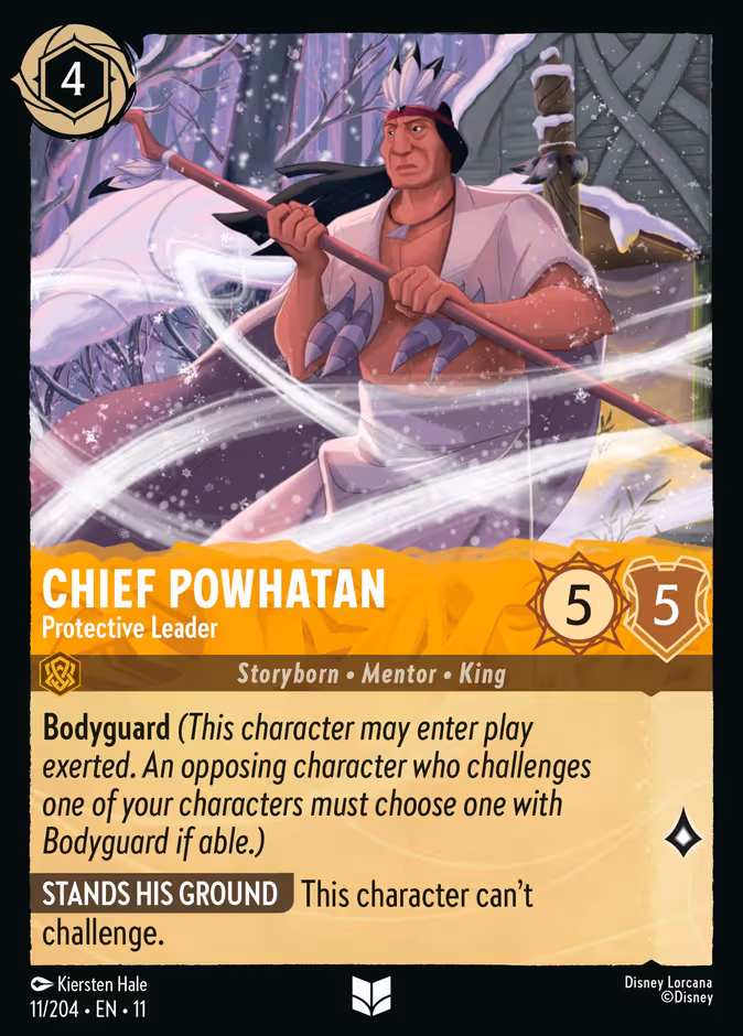 Chief Powhatan - Protective Leader Lorcana card (11/204, Winterspell)