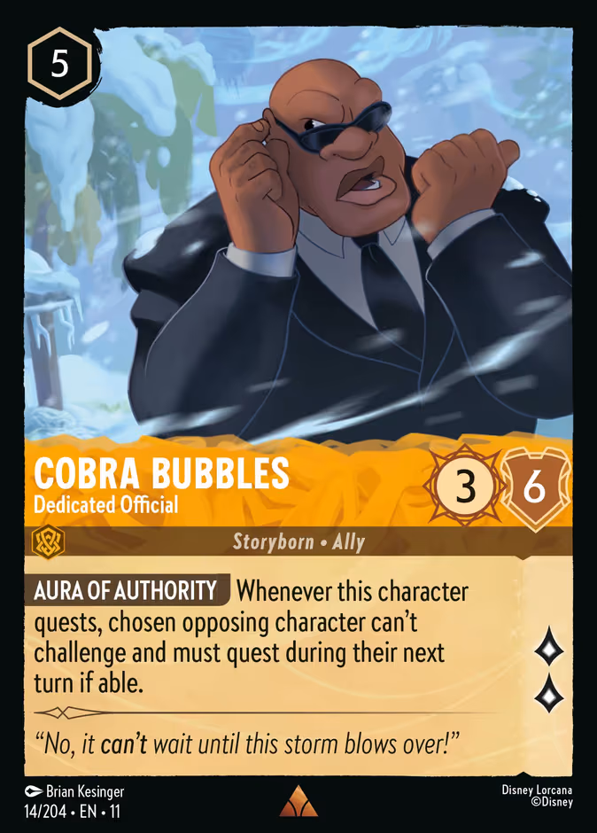 Cobra Bubbles - Dedicated Official Lorcana card (14/204, Winterspell)