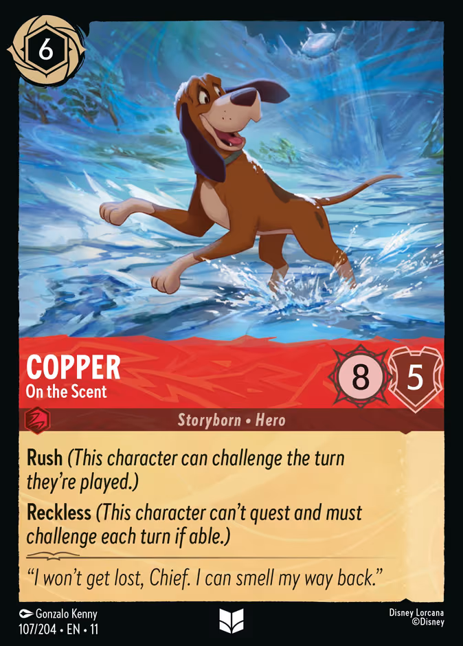 Copper - On the Scent Lorcana card (107/204, Winterspell)