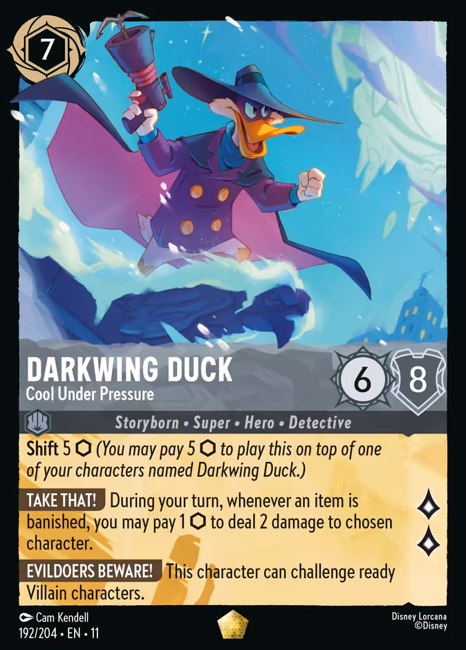 Darkwing Duck - Cool Under Pressure Lorcana card (192/204, Winterspell)