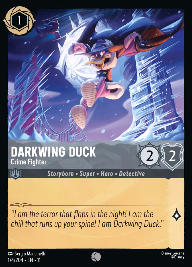 Darkwing Duck - Crime Fighter Lorcana card (174/204, Winterspell)