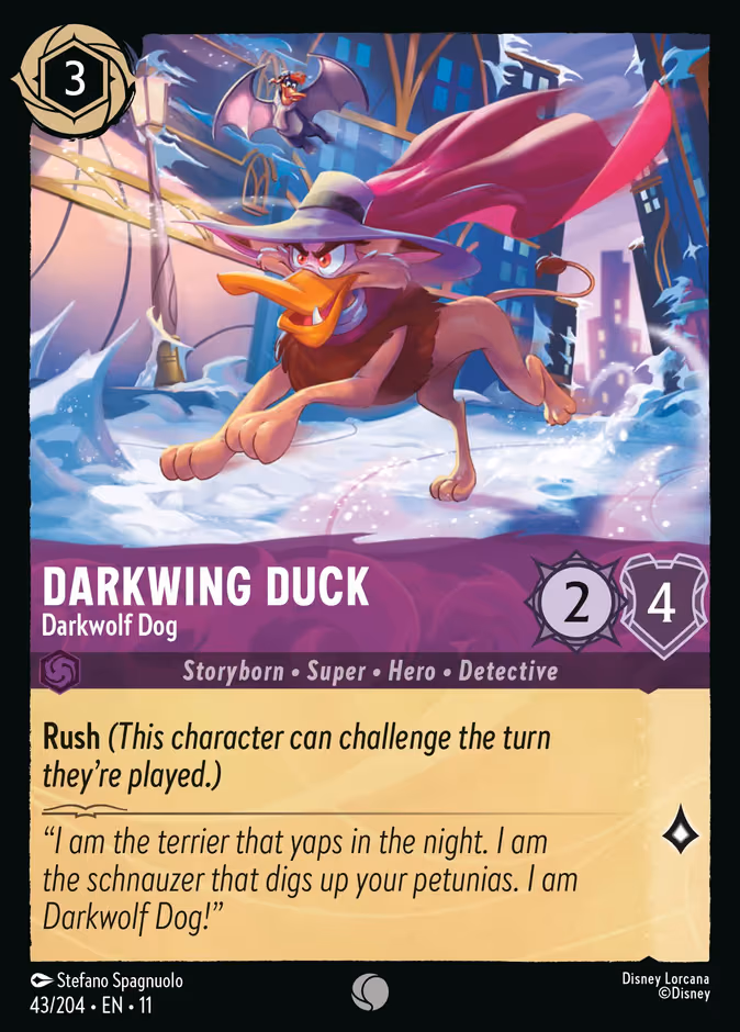 Darkwing Duck - Darkwolf Dog Lorcana card (43/204, Winterspell)