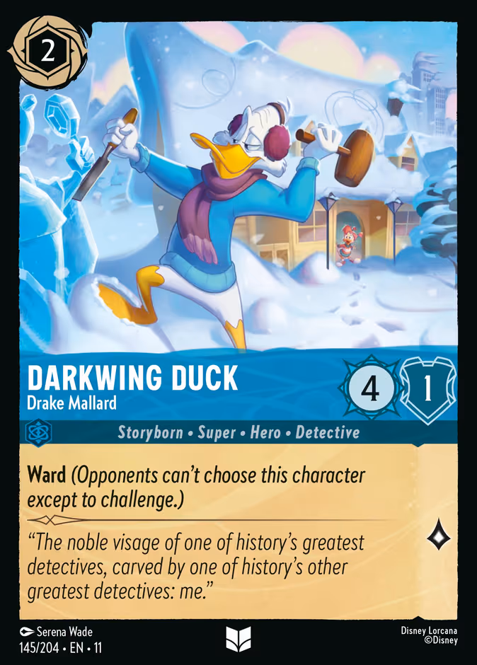 Darkwing Duck - Drake Mallard Lorcana card (145/204, Winterspell)