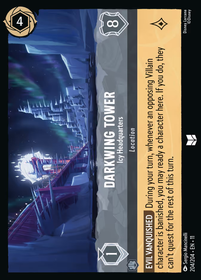 Darkwing Tower - Icy Headquarters Lorcana card (204/204, Winterspell)